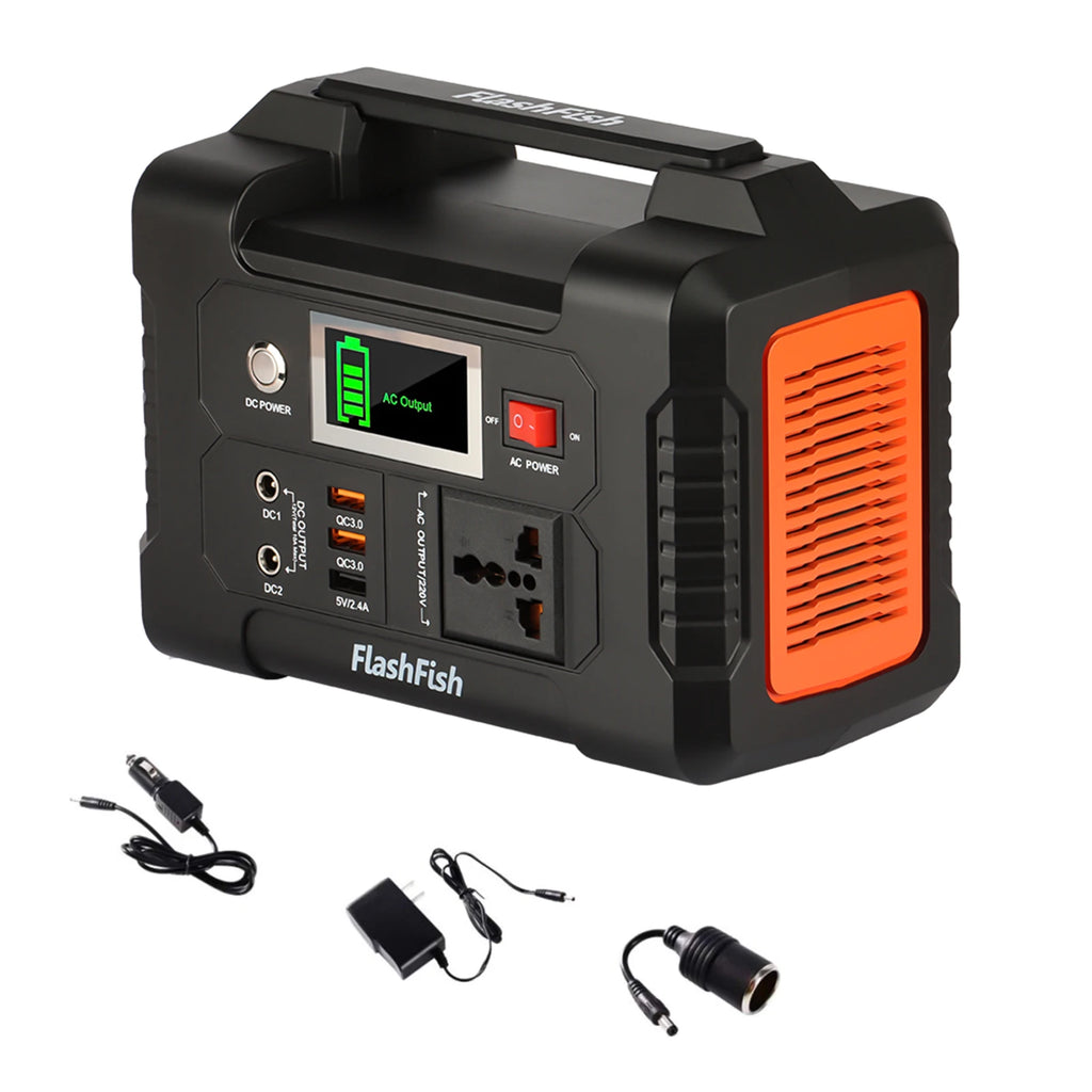 【Sale】Flashfish E200 Power Station 200W Solar Generator 151WH Battery AC DC Outdoor Camera Drone Power Supply Solar Charge