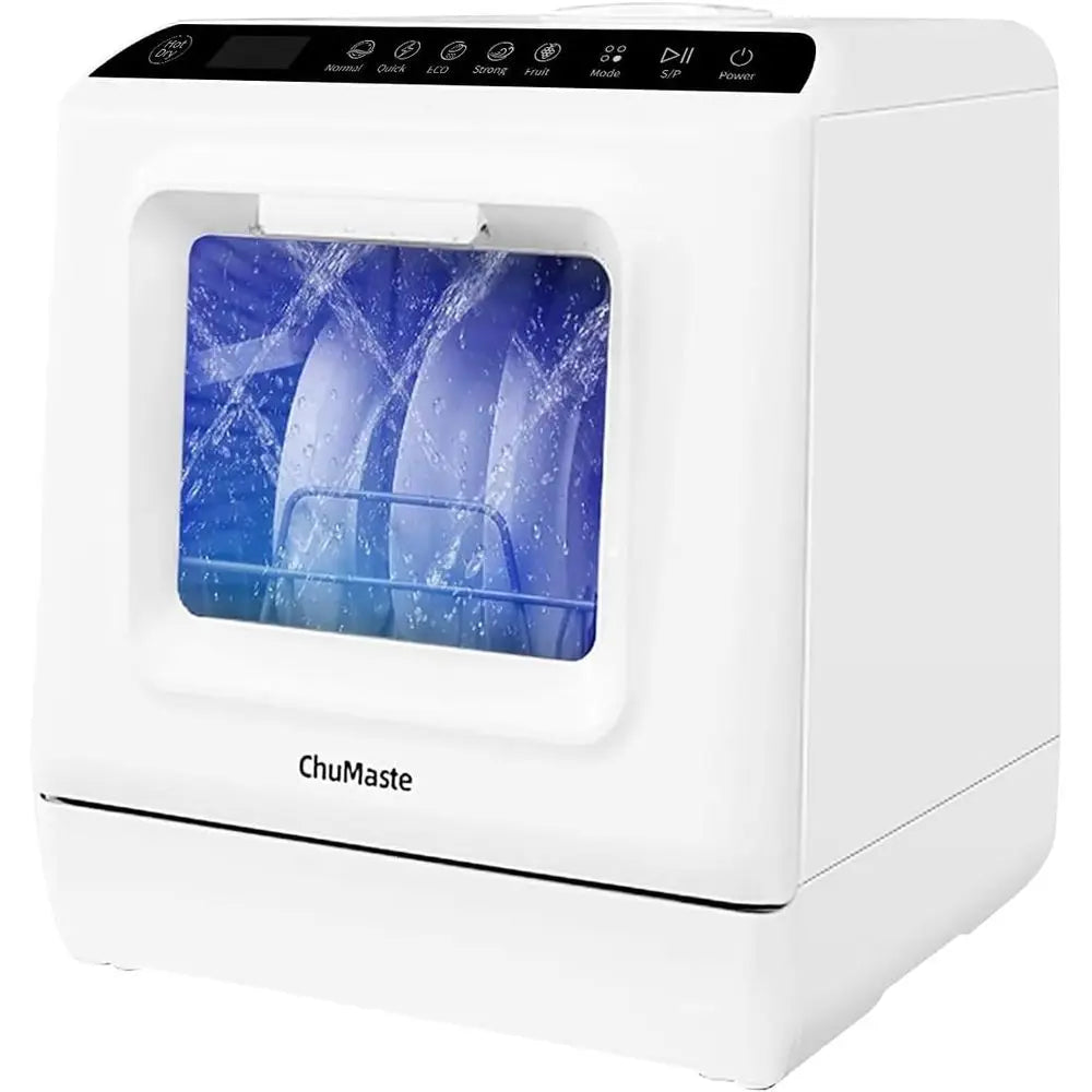 Countertop Dishwasher, Countertop Dishwasher With Water Tank, Dryer, Upper and Lower double spray arms, 360-degree cleaning. Lav