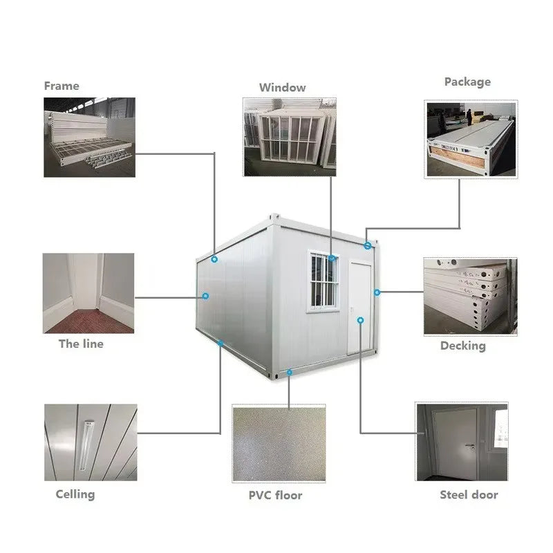 Durable 20ft Quick Build Container House Prefabricated Modular Tiny Home Earthquake Resistant Foldable Living Pod Outdoor Room