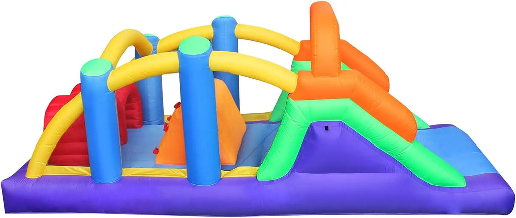 Inflatable Obstacle Course Bounce House Castle with Slides Bounce Area and Obstacles Inflatable Jumping Castle with Blower