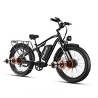 3000W Dual Motor Electric Bike 26' Fat Tire Ebike 32MPH 52V 25Ah Battery 80 Miles Range Full Suspension Off-Road Bicycle for Adults Hydraulic Brakes Snow Sand Mountain