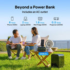128Wh Portable Power Station with 200W AC Outlet, LiFePO4 Battery Fast Charging Solar Generator for Camping Travel Emergency