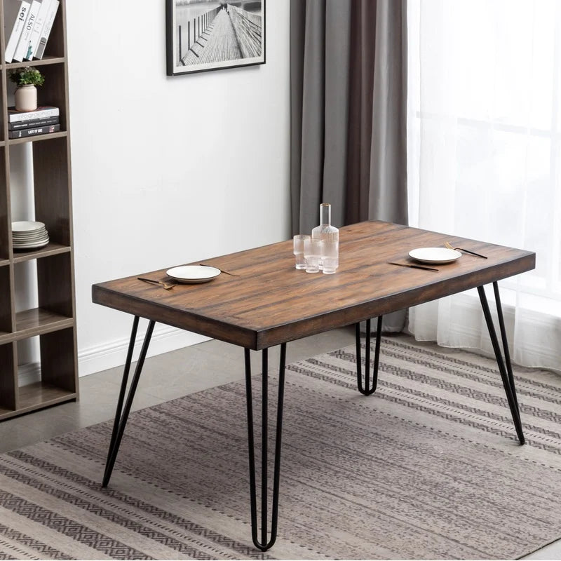 Amisos 5-Piece Dining Set: Hairpin Table with 4 Chairs, 3 Color Choices