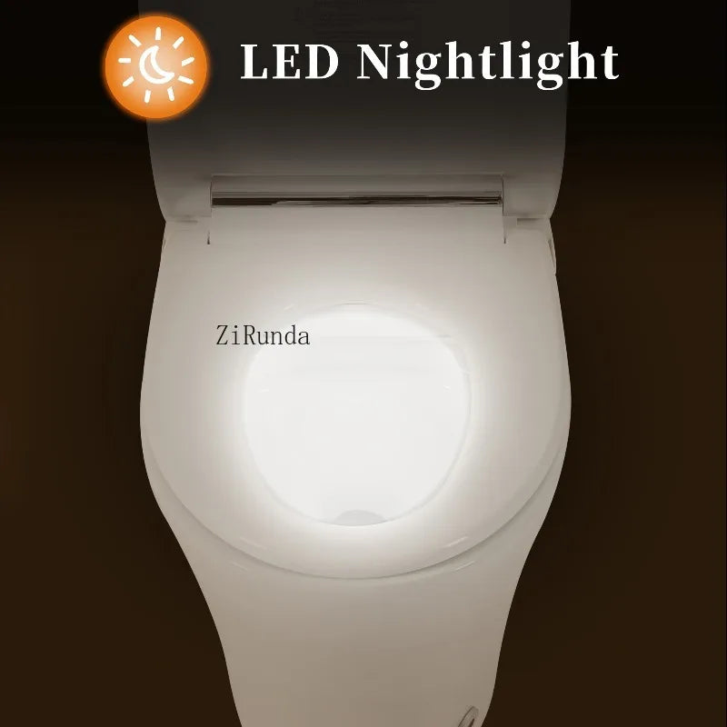 Smart toilet with Built-in Heated Seat, One Piece Elongated Modern Toilet with Adjustable Temp Heated Seat, Auto Flush, Dual Flush Toilet 1/1.28 GPF, Foot sensor Flush, White Night Light,Knob Control