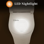 Smart toilet with Built-in Heated Seat, One Piece Elongated Modern Toilet with Adjustable Temp Heated Seat, Auto Flush, Dual Flush Toilet 1/1.28 GPF, Foot sensor Flush, White Night Light,Knob Control