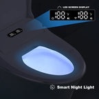 Heated Smart Bidet Seat with Adjustable Water Temp & Pressure, Side Control, Automatic Nozzle Clean, Night Light, Portable Toilet Attachment