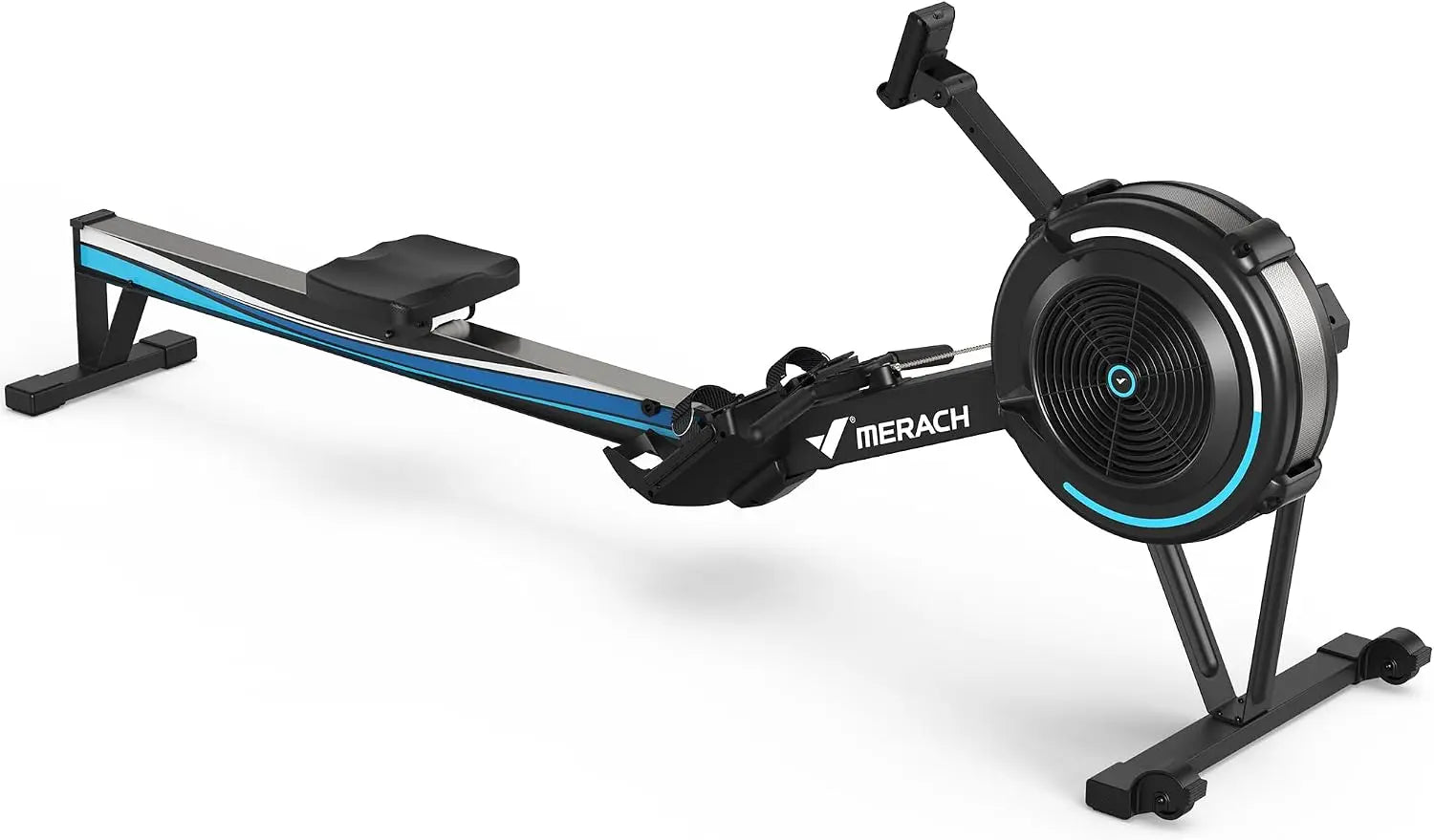 MERACH Professional Indoor Rowing Machine, Adjustable Air Resistance Rowing Machines for Home, Ergonomic Comfort Seat, Performance Monitor and Device Holder, Easy Storage