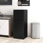 Small Fridge with Freezer, 4 Cu Ft Refrigerator with Reversible Doors, Black