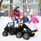4x4 24V Ride on Dump Truck with Remote Control, 2 Seater Electric Powered Ride on Toys, 6-Wheel UTV Car w/ Tipping Bucket Trailer, Shovel, Suspension, Bluetooth Music,