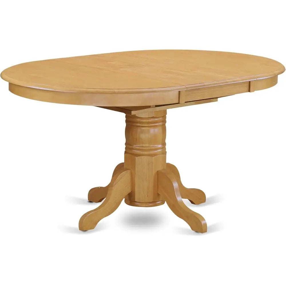 5-Piece Oak Kitchen Table Set with Oval Dining Table and 4 Solid Wood Chairs, 42x60 Inch