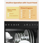 2025 NEW Upgraded Countertop Dishwasher with Water Softener and Enhanced Energy Efficiency, Portable Dishwasher with 8 Wash Prog