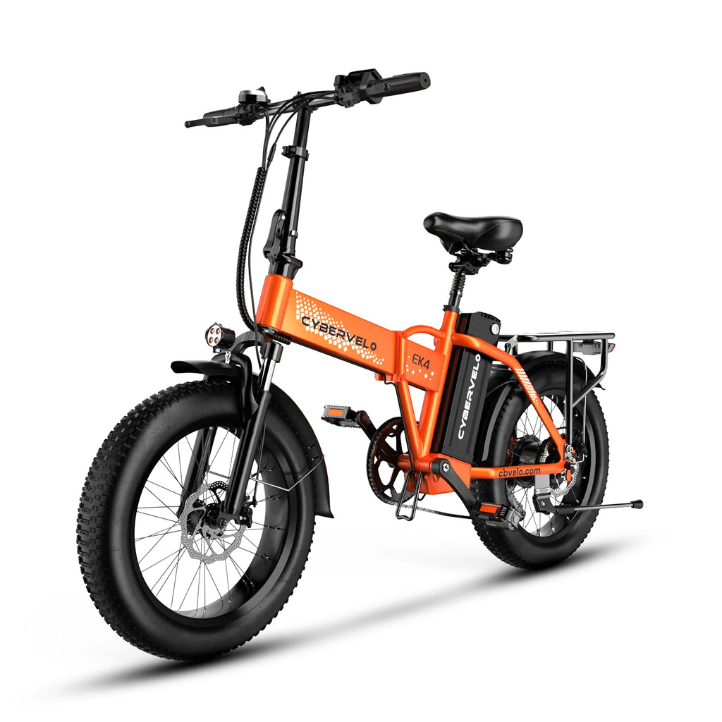 Cybervelo 1000W High-Speed Brushless Electric Bike 20 Inch Fat Tire Folding Design for Adults 48V Removable Battery up to 80 Miles Range Commuter E-Bicycle EK4