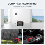 Portable Power Station 97Wh Solar Generator with 110V AC Outlet USB QC3.0 LED Light for Outdoor Camping Home Emergency