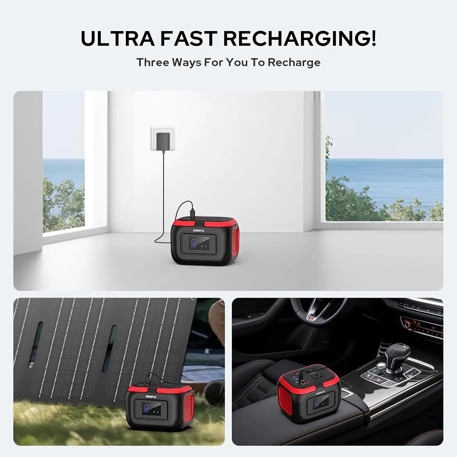 Portable Power Station 97Wh Solar Generator with 110V AC Outlet USB QC3.0 LED Light for Outdoor Camping Home Emergency