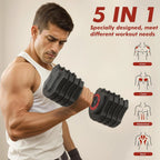 22.5LB 5-in-1 Quick Adjustable Dumbbells, Non-slip Fitness Set for Men & Women Home Workout