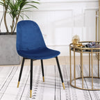 Evatt Round Dining Set with 4 Modern Blue Chairs, Trestle Table