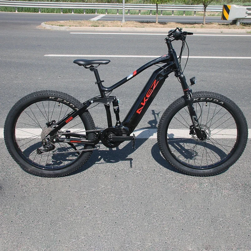US Warehouse AKEZ 27.5" Electric Bike 48V 500W Bafang Motor, 13Ah Lithium Battery Powerful Adult E-Bike