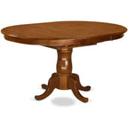 Oval Dining Table Set with 4 Linen Chairs, 42x60 Inches, Brown