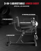 Home Gym Leg Extension & Curl Machine, 3-1 Adjustable, 680lbs Heavy Duty Capacity