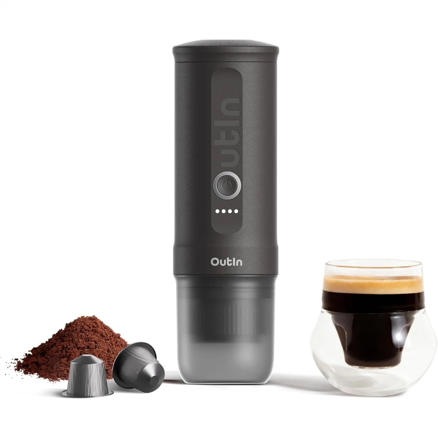 Portable Electric Espresso Machine with Self-Heating USB-C, Travel Coffee Maker for Camping, Car, RV, Hiking, Office, Ground