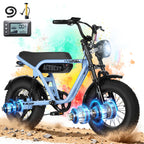 ActBest Blaze Electric BiNke, 16" Fat Tires Electric Mountain Bike, 1200W Peak Motor 48V 10.4Ah, 25 MPH 55Mi Range Off-Road Ebike with Full Suspension, with Free Bike Lock