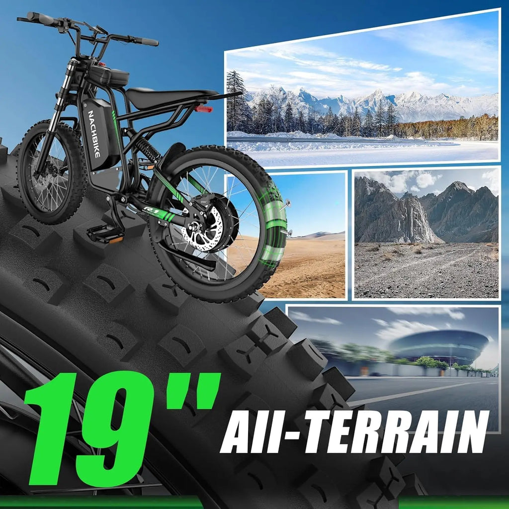 R3 45MPH Electric Dirt Bike 60V25Ah 1200Wh Battery 6000W Electric Bike Max 50Miles 19" Motorcycle Dual Hydraulic Brake