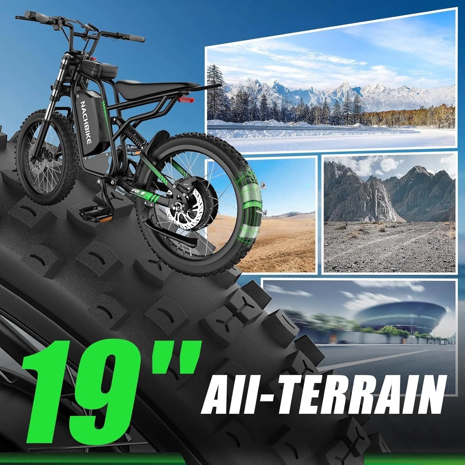 R3 45MPH Electric Dirt Bike 60V25Ah 1200Wh Battery 6000W Electric Bike Max 50Miles 19" Motorcycle Dual Hydraulic Brake
