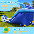 Blue White Grade Kids Inflatable Water Slides With Big Splash Water Pool Slide For Party Fun Backyard Summer Fun Kids Activities