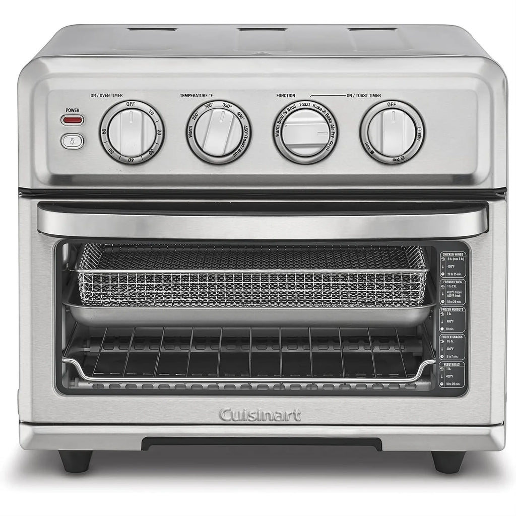 Air Fryer Toaster Oven 1800W 8-in-1 with Air Fry, Convection, Broil & Warm, 0.6 Cu Ft, 60-Min Timer, Stainless Steel