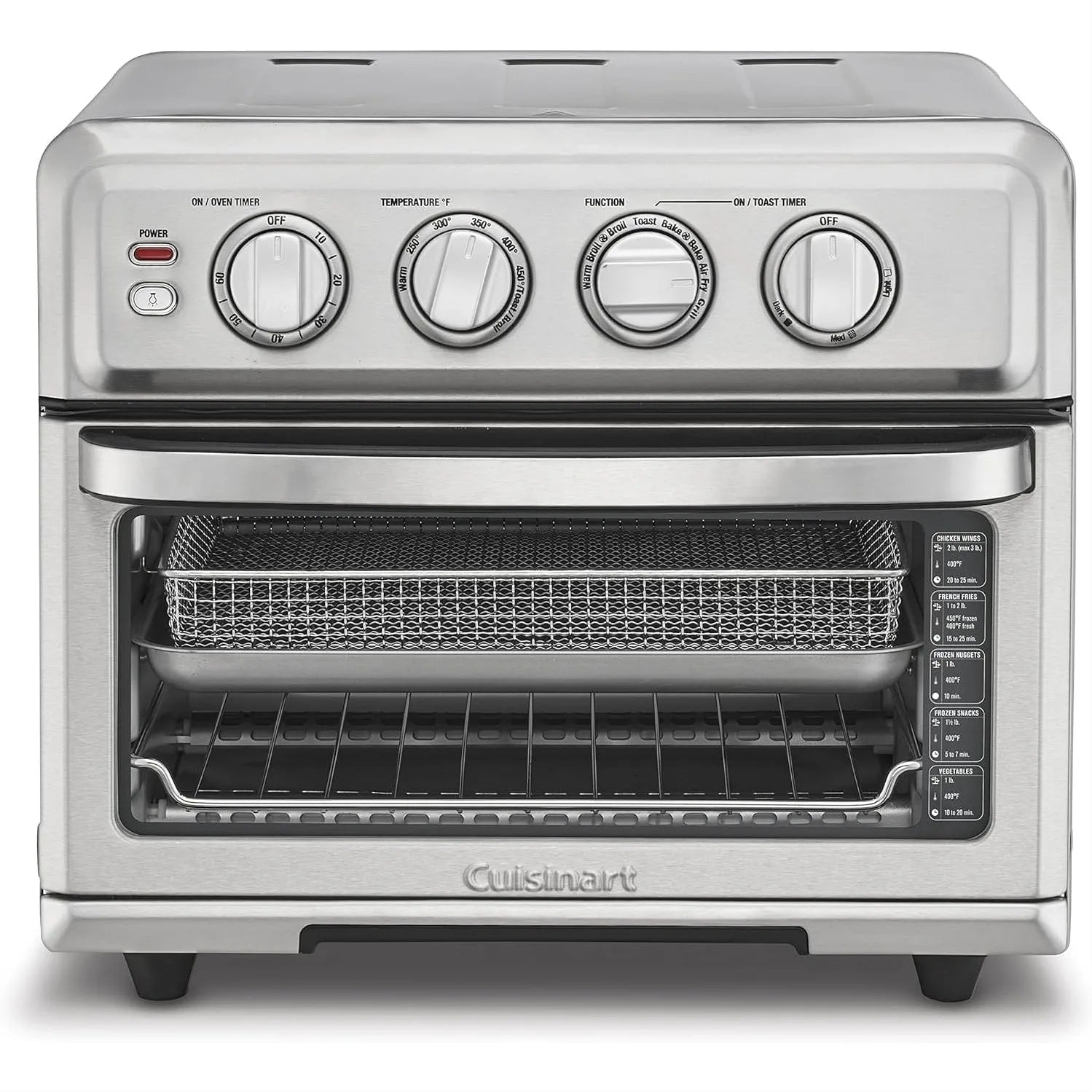 Air Fryer Toaster Oven 1800W 8-in-1 with Air Fry, Convection, Broil & Warm, 0.6 Cu Ft, 60-Min Timer, Stainless Steel