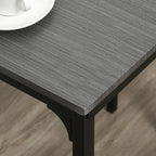 Gray Industrial 3-Piece Bar Table Set with Chairs, Compact Dining for Small Spaces