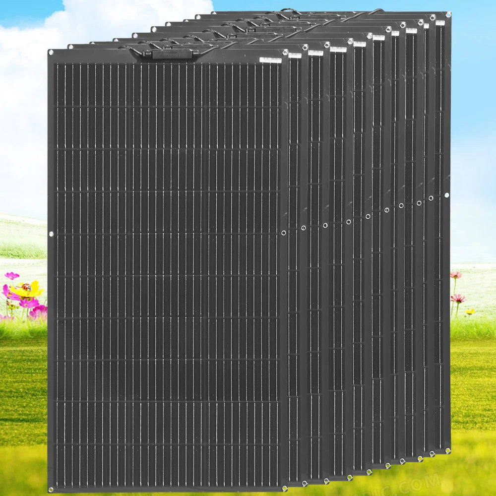 WUZECK Flexible Rechargeable Solar Panel Battery 100W 1pcs ~10 pcs High Efficiency Cell (100W, 200W, 300W, 400W, 500W, 1000W)