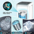 Compact 17.8 lbs Automatic Portable Washing Machine with 10 Programs, LED Display and Drain Pump, Ideal for RV, Dorm, and Home U