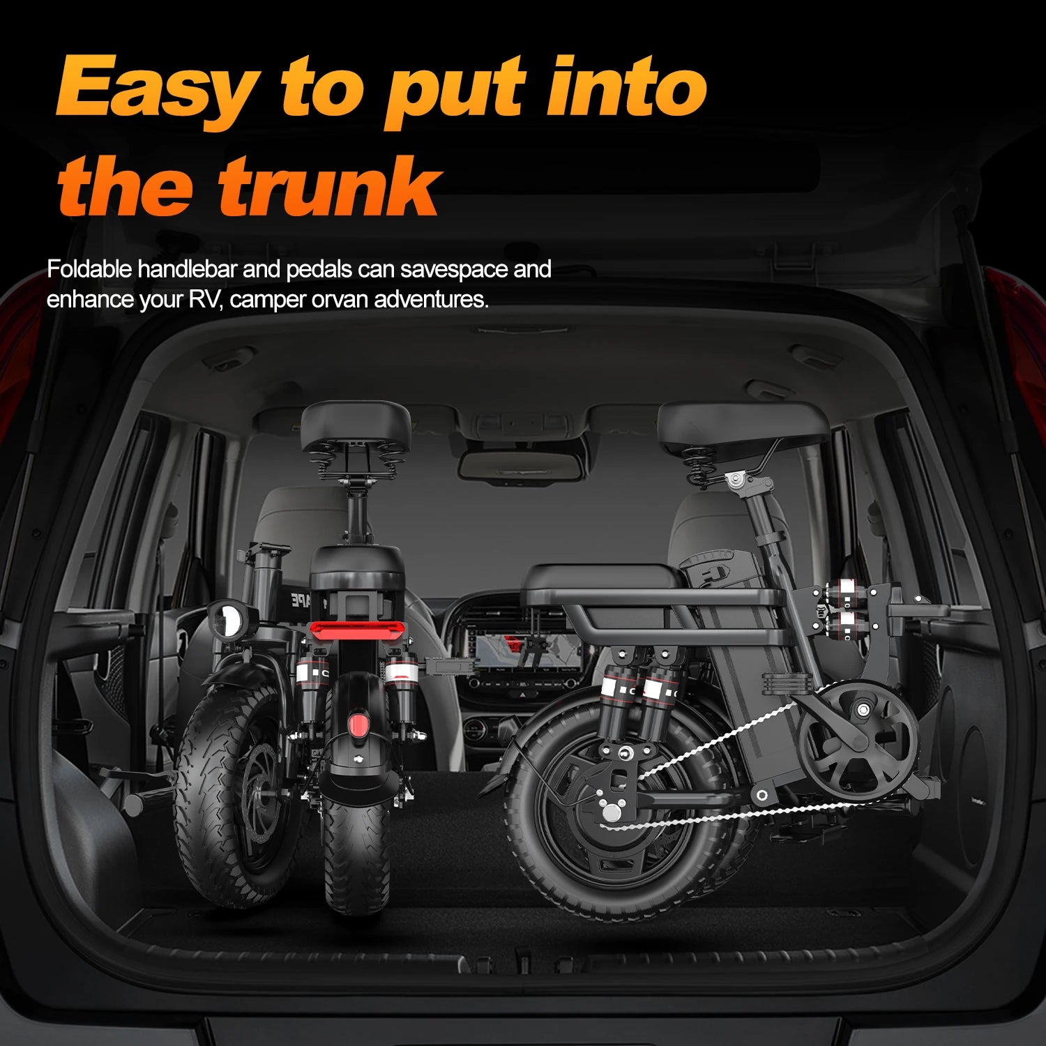 Foldable Electric Bike for Adults and Teens, 750W Peak Motor Ebike, 48V 15AH Removable Battery, Folding E-Bike, 14 Inch Mini Electric Bicycle for Daily Commuting