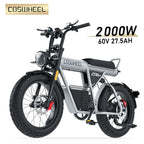 COSWHEEL CT20S E-Mountain bike For Adult 60V 27.5Ah Battery Double Hydraulic Disc Brakes 20"*5.0 Fat Tire Off-Road E-bike