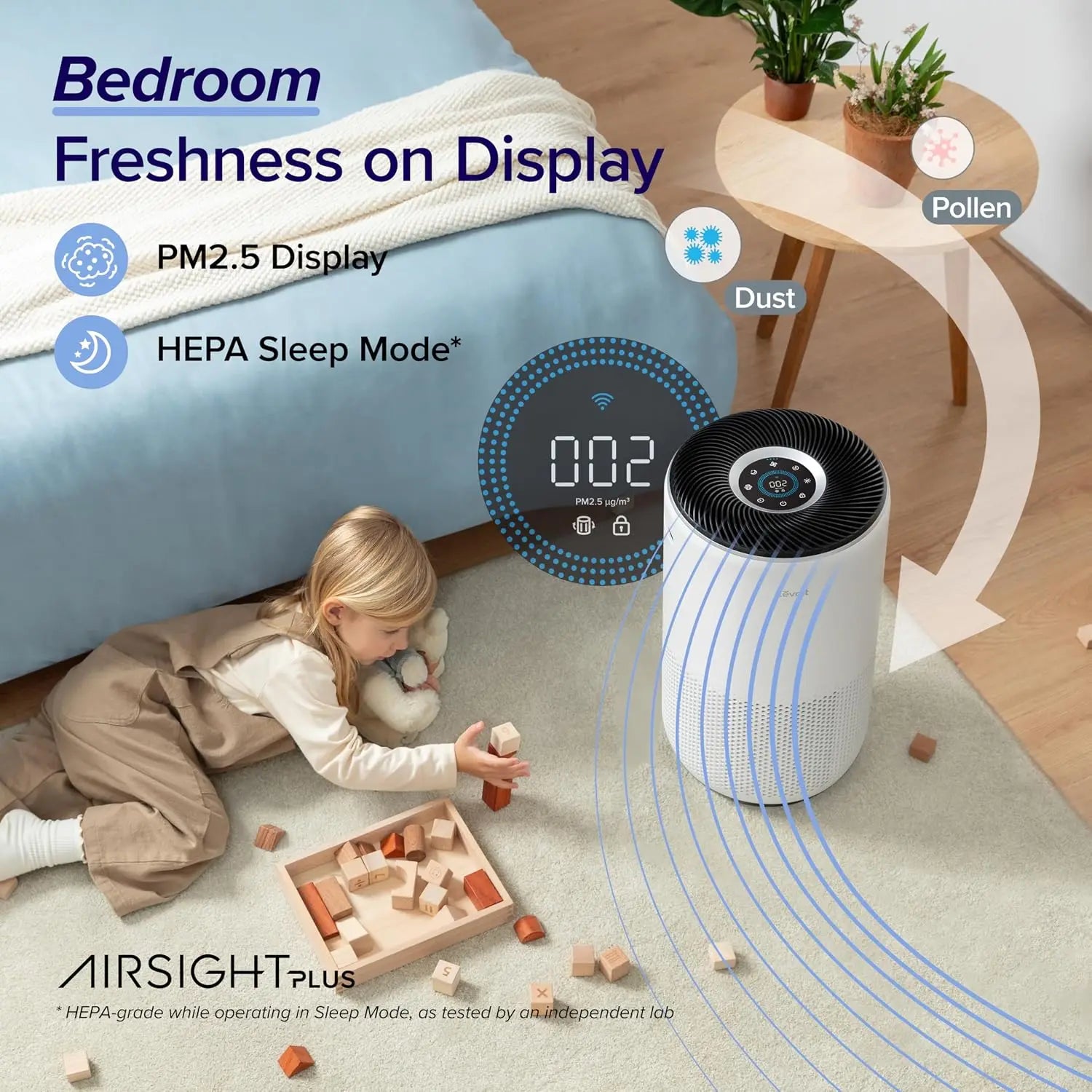 Air Purifier for Home Large Room Up to 1733 ft² with Sleep Mode, Auto Mode, Air Quality Monitor, Smart WiFi, 3-in-1 Filter for