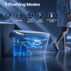 Sanyipace New Smart Toilet and Bidet Auto Open Close Lid Foot Sensor Distence Toilet Warm Water Heated Seat Toilet One Piece Elongated Toilet with Tank Toilet