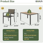7-Piece Outdoor Dining Set for 6, Textilene Chairs & Metal Table, Perfect for Backyard, Garden, Poolside