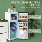 Compact 4 Cu.Ft Top-Freezer Refrigerator, Adjustable Thermostat, Reversible Door, Quiet Mini Fridge for Home, Dorm, Office, White