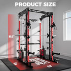 M Pro Smith Machine Package, All-in-One Power Cage with Weight Stack Set, Includes LAT Pulldown and Cable Crossover System for