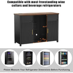 Large Coee Bar Cabinet with ridge Space, Mini ridge Cabinet with Wine Storage, Buet Sideboard Table or Home, luted ern Design,53