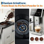 3rd-Gen Automatic Espresso Machine With Milk Frother Removable Brewer/Grinder 3-Level Flavor/Volume Detachable Milk Tank