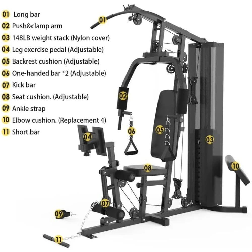 Home Gym Multifunctional Full Body Workout Equipment for Home Exercise Fitness