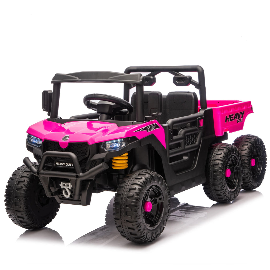 24V 440W Kids Ride on Electric Tractor with Parent Remote Control Suspension Bluetooth Music 1.86-3.41MPH for Kids Pink