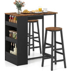 36 Counter Height Dining Set with Storage Barstools for Small Spaces and Breakfast Nooks