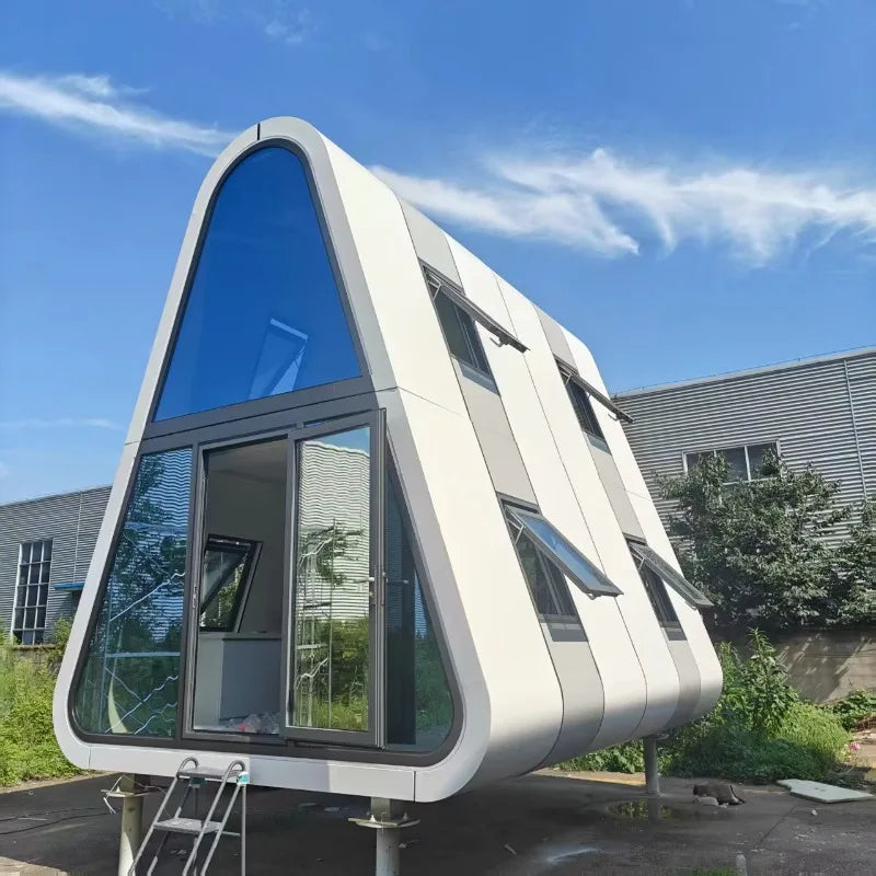 Prefabricated Triangle A Frame House Modern Tiny Cabin Portable Wooden Villa Outdoor Living Space