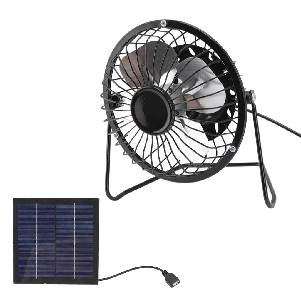 DC5v 2.5w Photovoltaic Solar Panel Set with Portable USB Cooling Fan Ventilation System For Greenhouses Trailers RVs