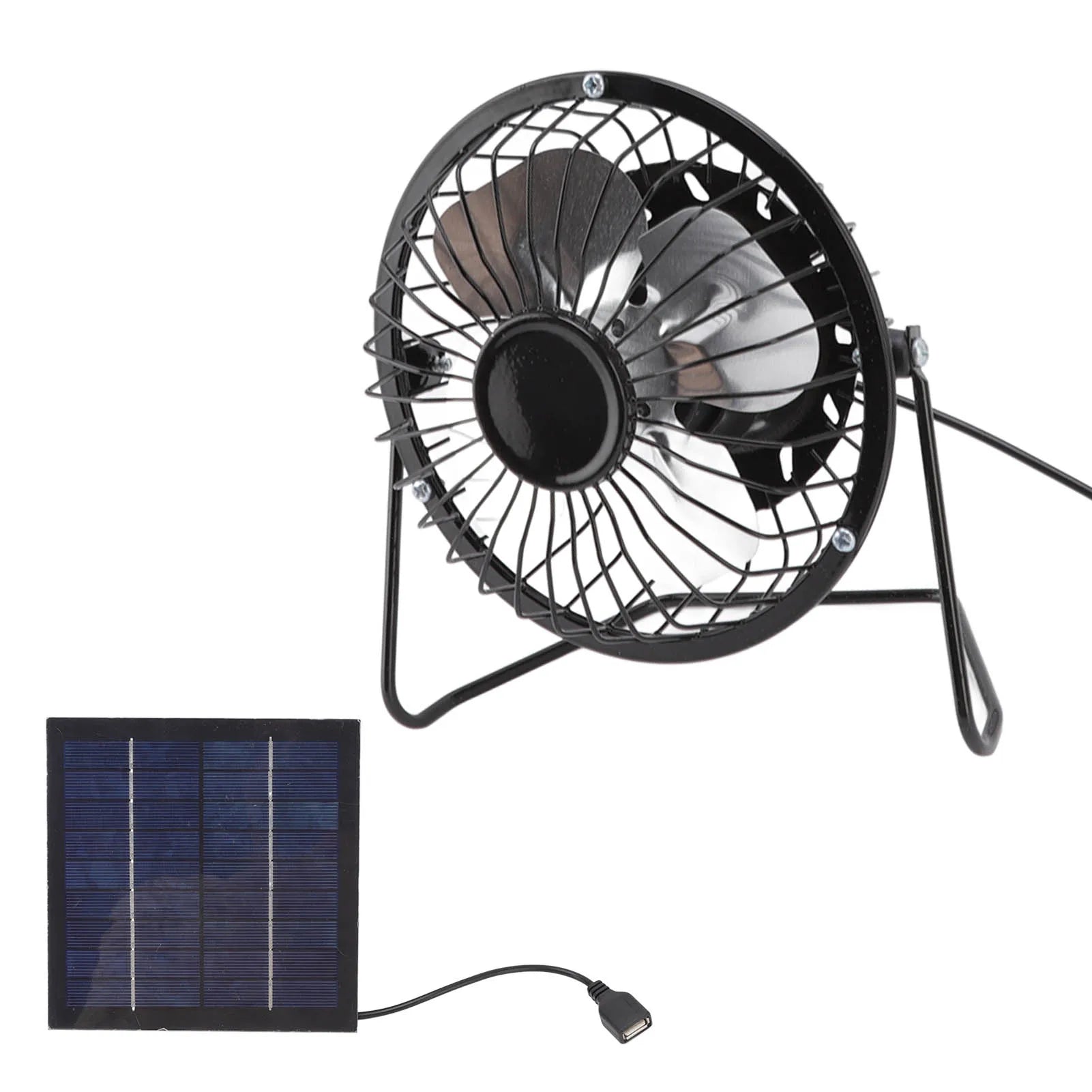 DC5v 2.5w Photovoltaic Solar Panel Set with Portable USB Cooling Fan Ventilation System For Greenhouses Trailers RVs