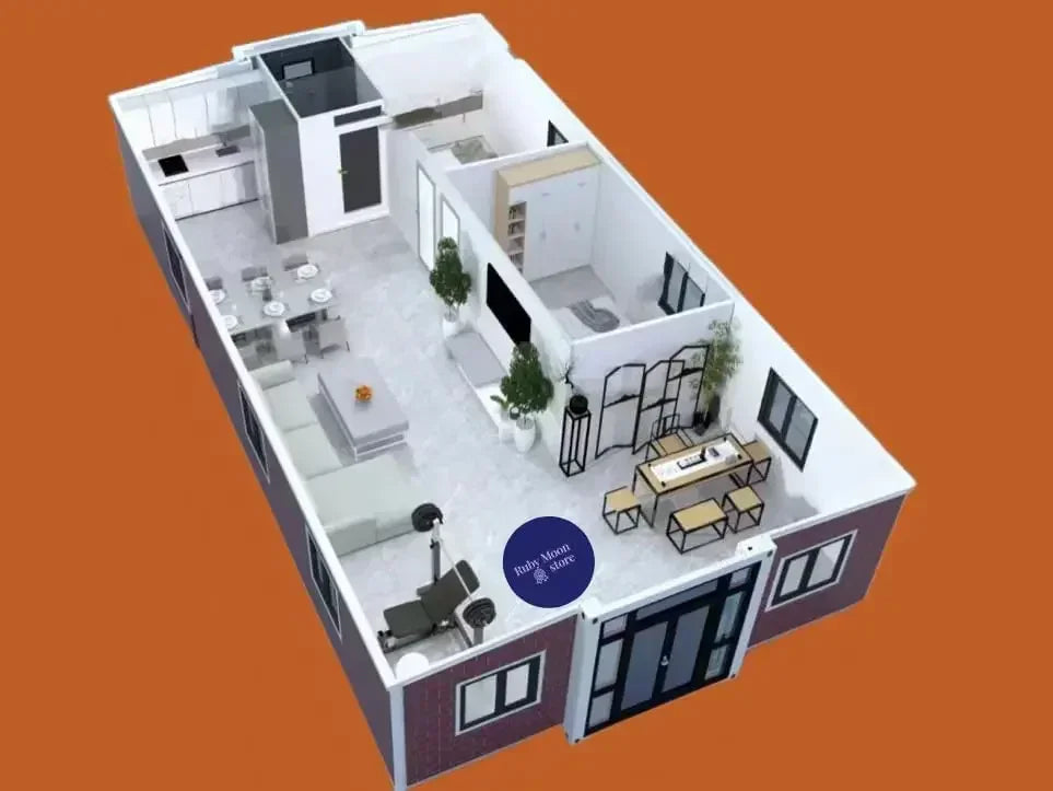 Customized 40ft Modern And Luxury Foldable House To Live In, Portable And Foldable Prefabricated Tiny House Kit To Live In