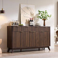 luted Buet Sideboard Cabinet with Storages, 60" Large ern Buet Table Coee Bar Wine Bar Storage Cabinet with 3 Ders & 4 Door Dini